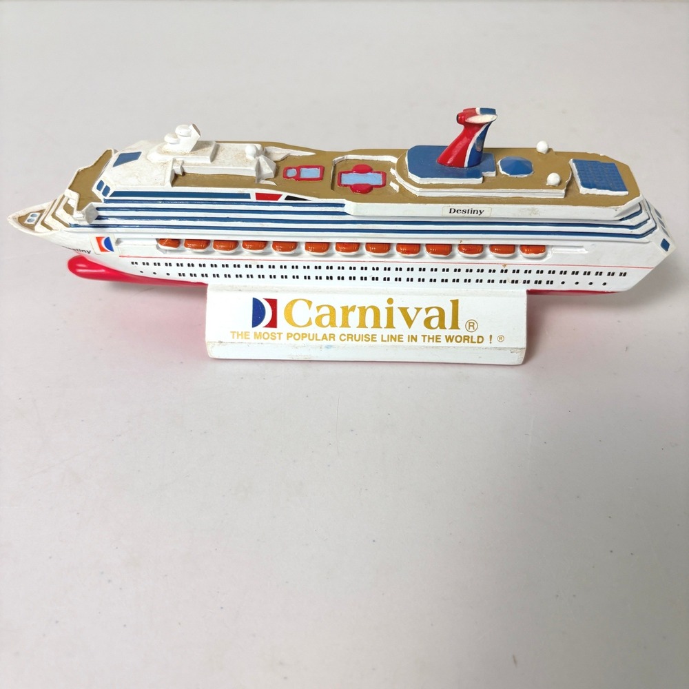 Carnival Cruise Line Destiny Cruise Ship Model Souvenir Small Fun Ship Read VTG